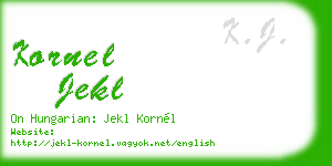 kornel jekl business card